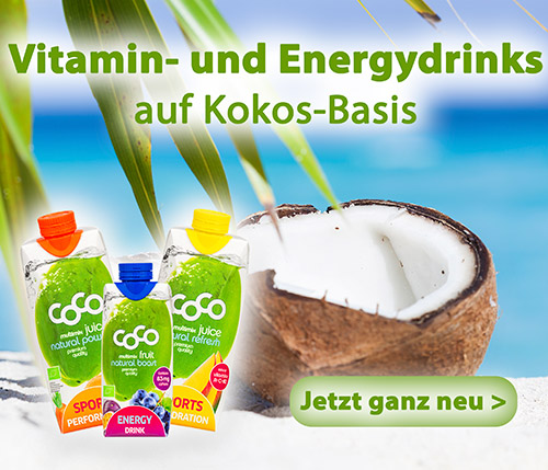 Bild: Kokos-Drinks - Vitamine und Energie verlinkt auf https://www.blauer-planet.de/angebote/kokoswasser?pk_campaign=slider