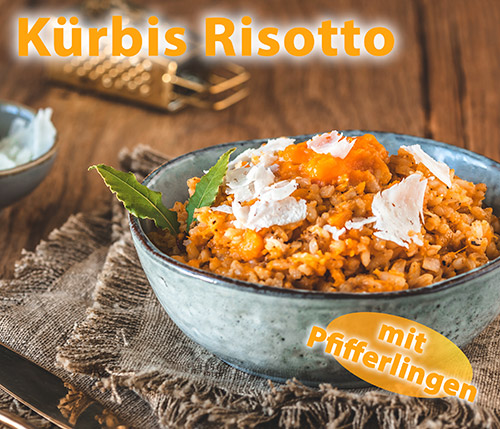 Bild: Kürbis Risotto mit Pfifferlingen verlinkt auf p_d,Essen-und-Trinken,Wuerzige-und-pikante-Kueche,Kuerbis-Risotto-mit-Pfifferlingen.html&open=304&list=171&area=204&ArtID=6203&search=&outlook=&opengroup=63&ANID=&RID=?pk_campaign=slider