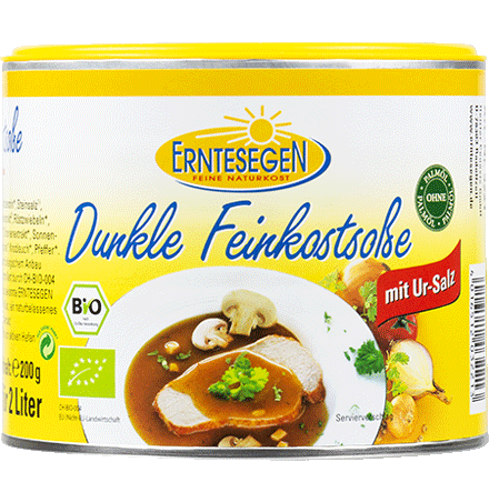 Dunkle Feinkostsoße