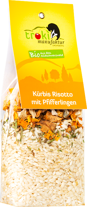 Produktbild zu Artikel Kürbis Risotto mit Pfifferlingen