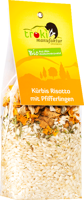 Kürbis Risotto mit Pfifferlingen