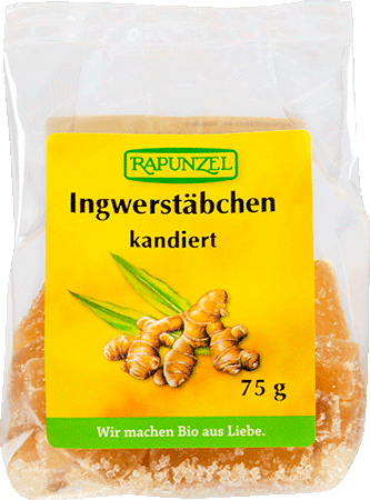 Ingwerstäbchen, kandiert