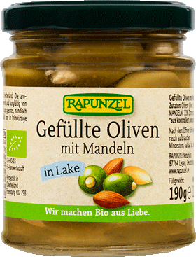 Grüne Oliven mit Mandeln