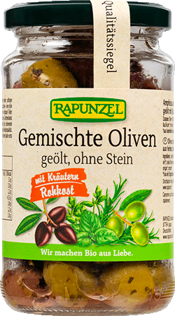 Gemischte Oliven mit Kräutern, ohne Stein