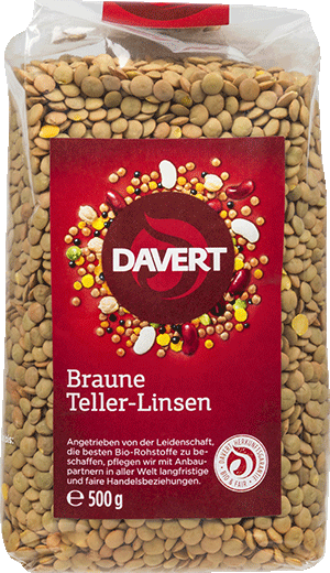 Braune Teller-Linsen