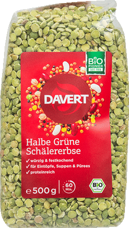 Bild: Halbe grüne Schälerbsen