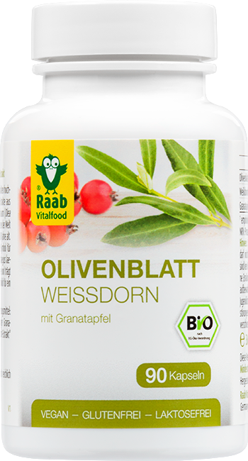 Produktbild zu Artikel Olivenblatt-Weißdorn mit Granatapfel