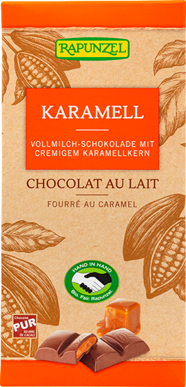 Produktbild zu Artikel Vollmilch Schokolade mit Karamellfüllung