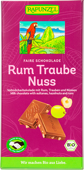 Produktbild zu Artikel Rum-Trauben-Nuss Vollmilch Schokolade 