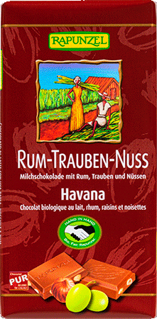 Rum-Trauben-Nuss Vollmilch Schokolade 