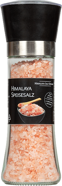 Produktbild zu Artikel Salzmühle Glas, gefüllt mit Kristallsalz