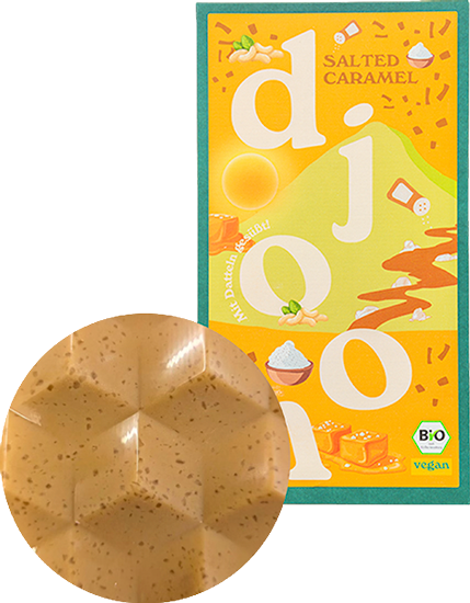 Produktbild zu Artikel Dattelschokolade Salted Caramel