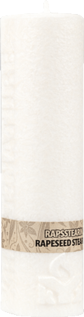 Rapsstearin Kerze halbrund