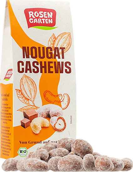 Produktbild zu Artikel Nougat Cashews schokoliert