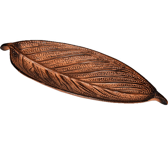 Räucherstäbchenhalter Blatt naturbraun