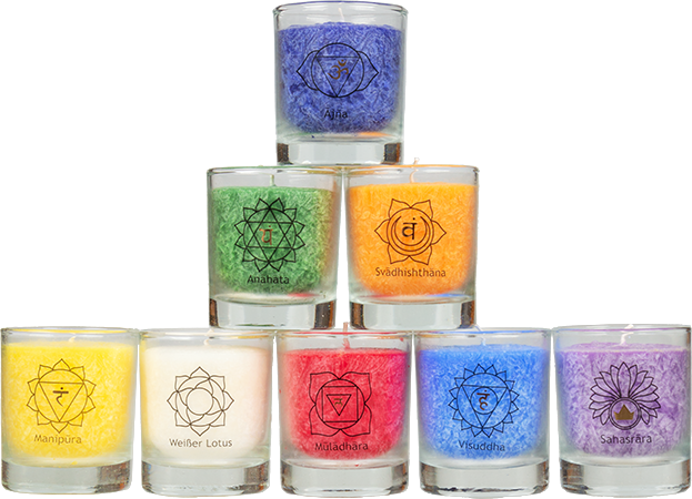 Produktbild zu Artikel Chakra Kerzen Set