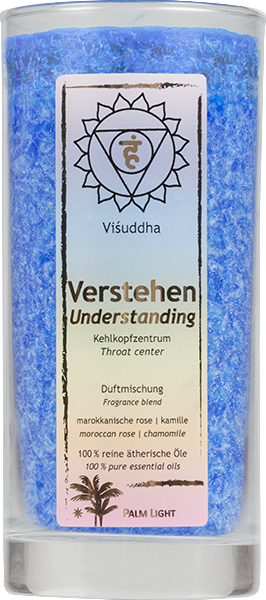 Produktbild zu Artikel Chakra Duft Kerze hellblau
