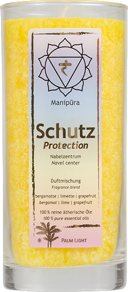 Produktbild zu Artikel Chakra Duft Kerze gelb