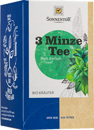 Produktbild zu Artikel 3 Minze Tee,  18 Aufgussbeutel 