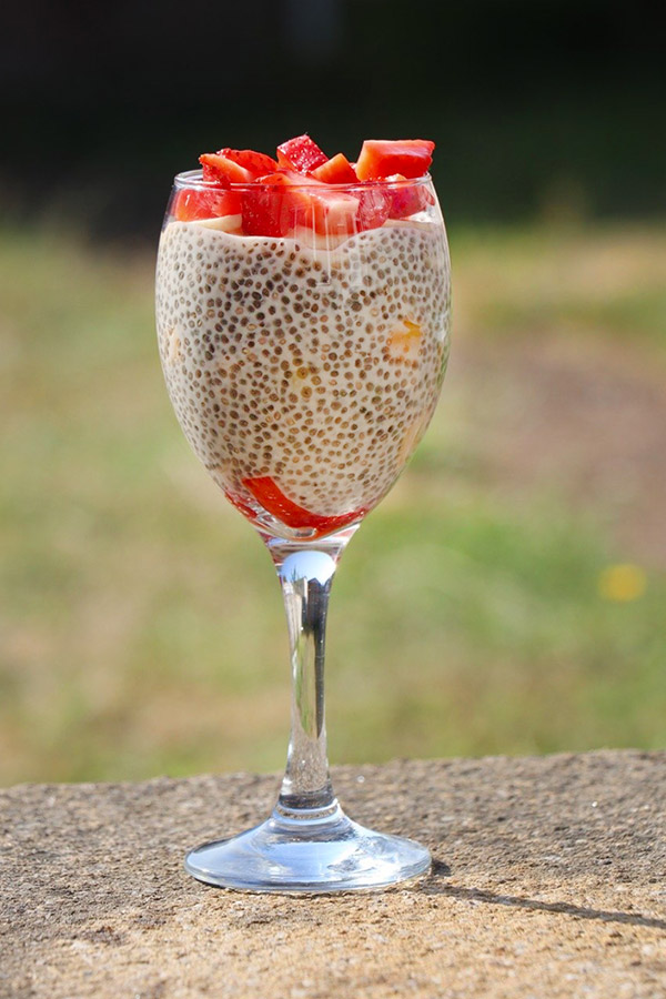 Low Carb Beerenmischung-Chia-Pudding